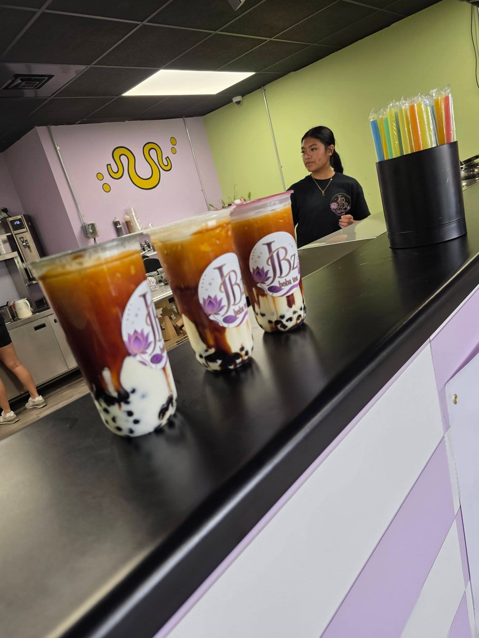 Iced JBz drinks ready on the counter