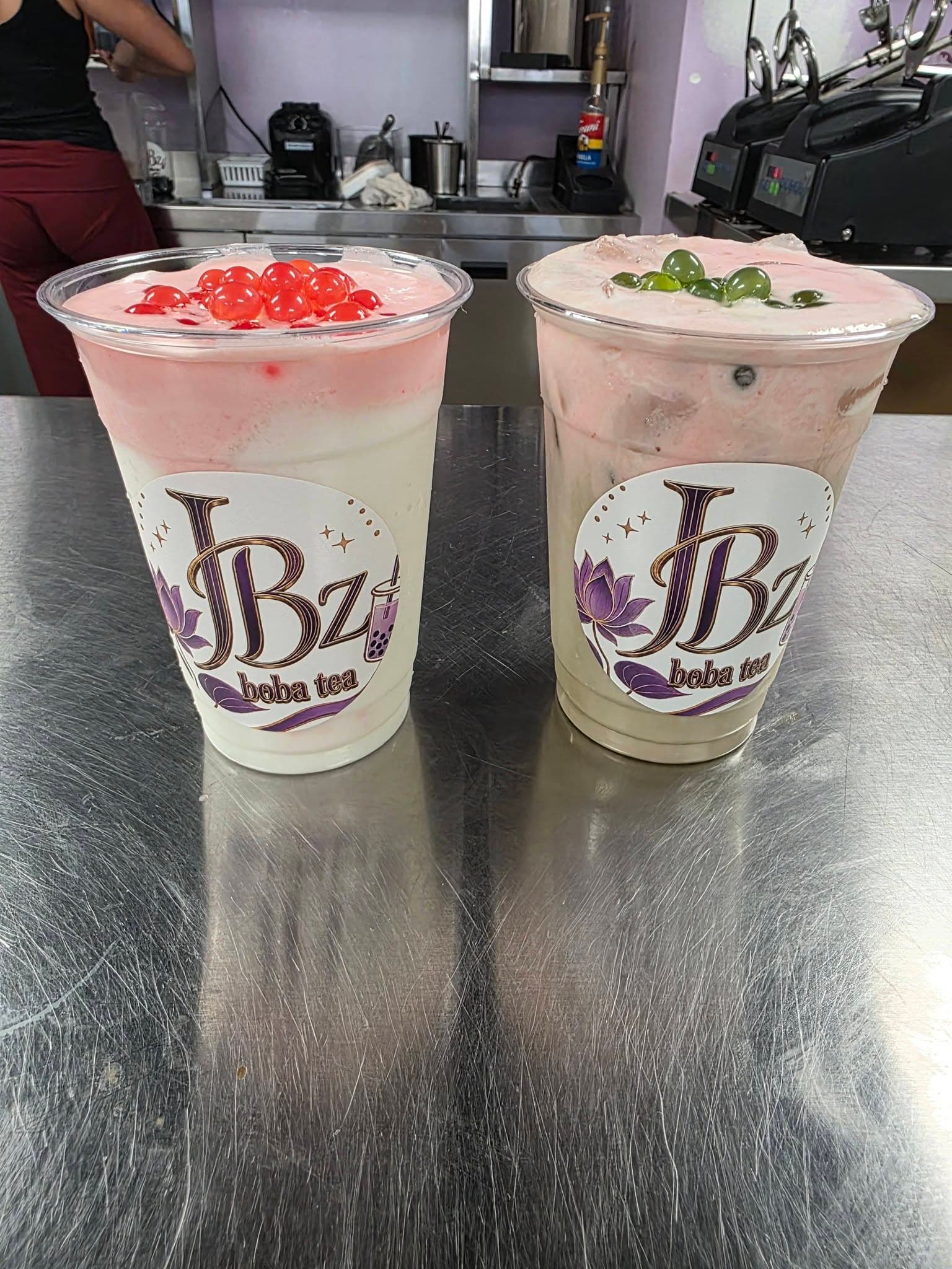 Two strawberry JBz drinks side by side